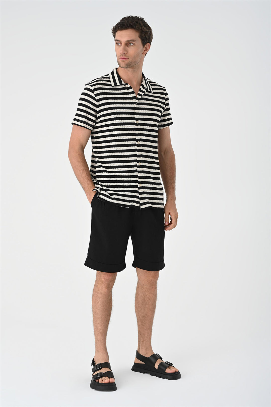 ANT Short Sleeve Striped Men's Knitwear Shirt - Kempen