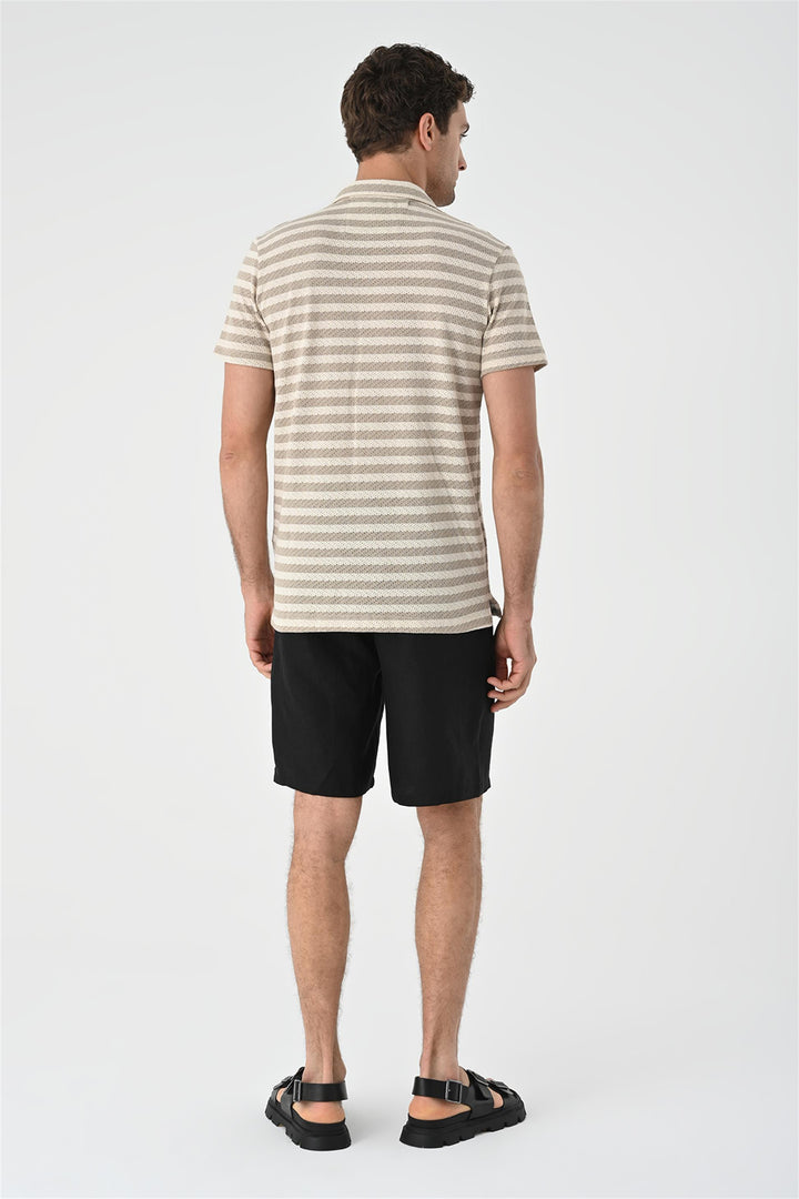 ANT Short Sleeve Striped Men's Knitwear Shirt - Leesburg