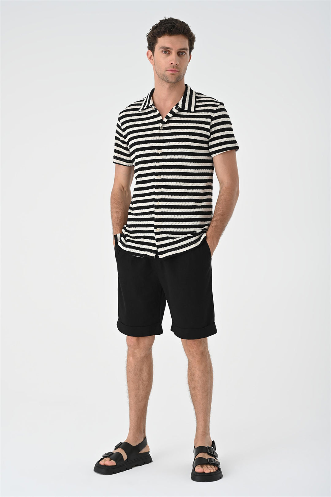 ANT Short Sleeve Striped Men's Knitwear Shirt - Kempen