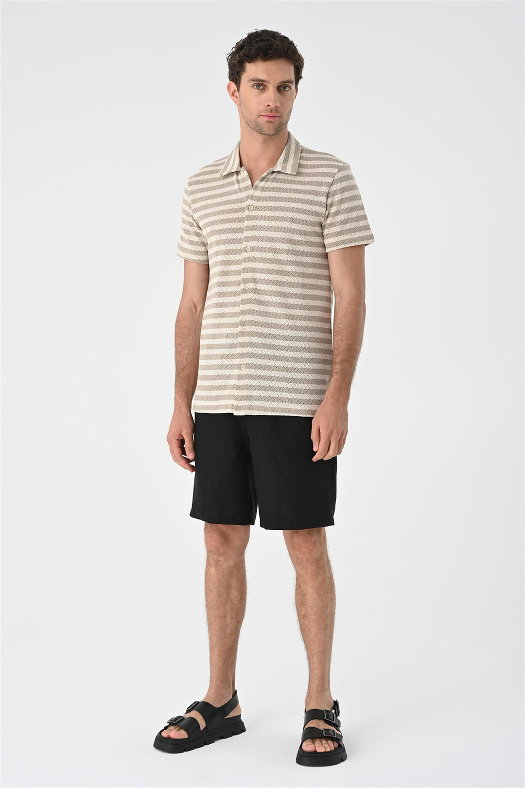 ANT Short Sleeve Striped Men's Knitwear Shirt - Leesburg