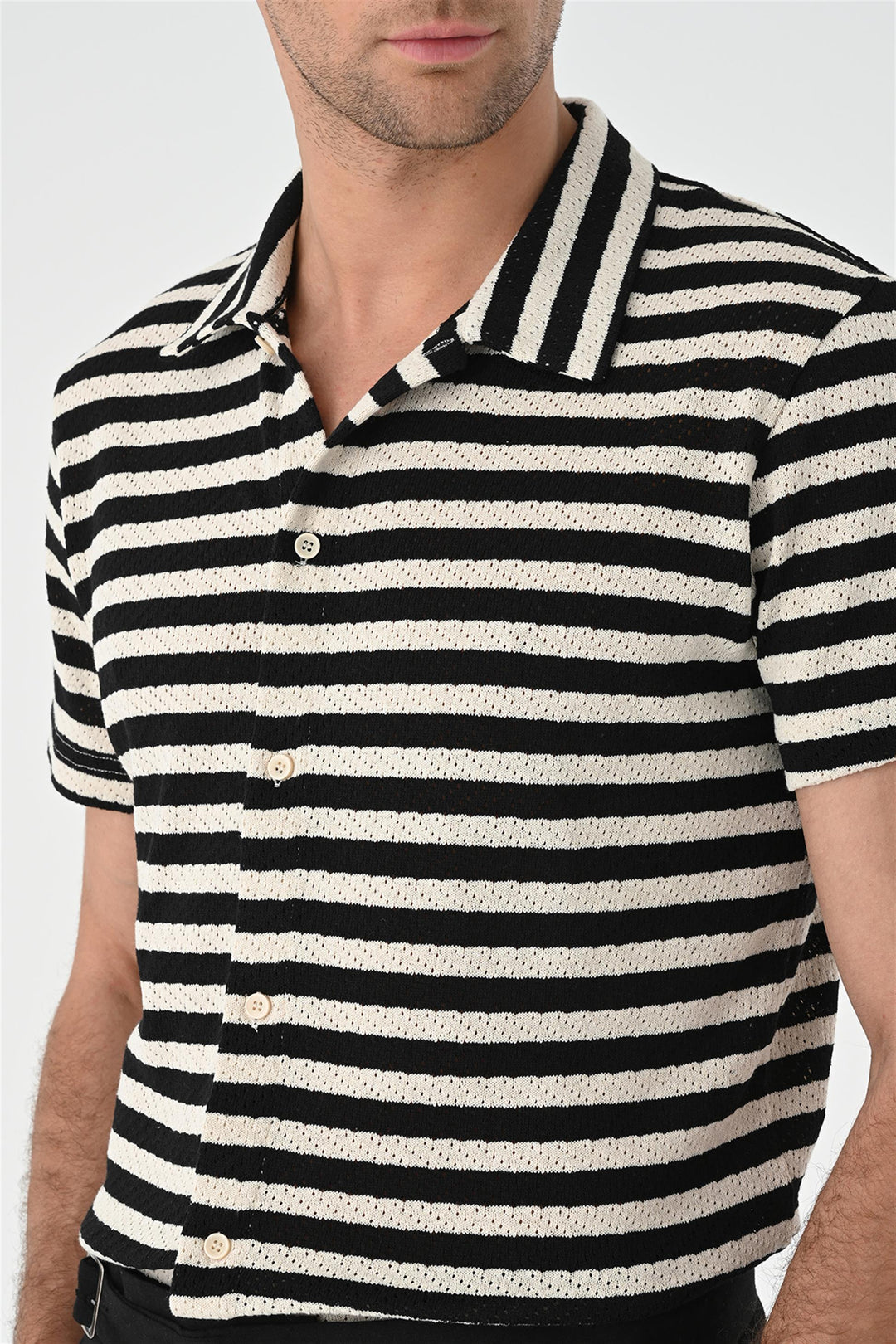 ANT Short Sleeve Striped Men's Knitwear Shirt - Kempen