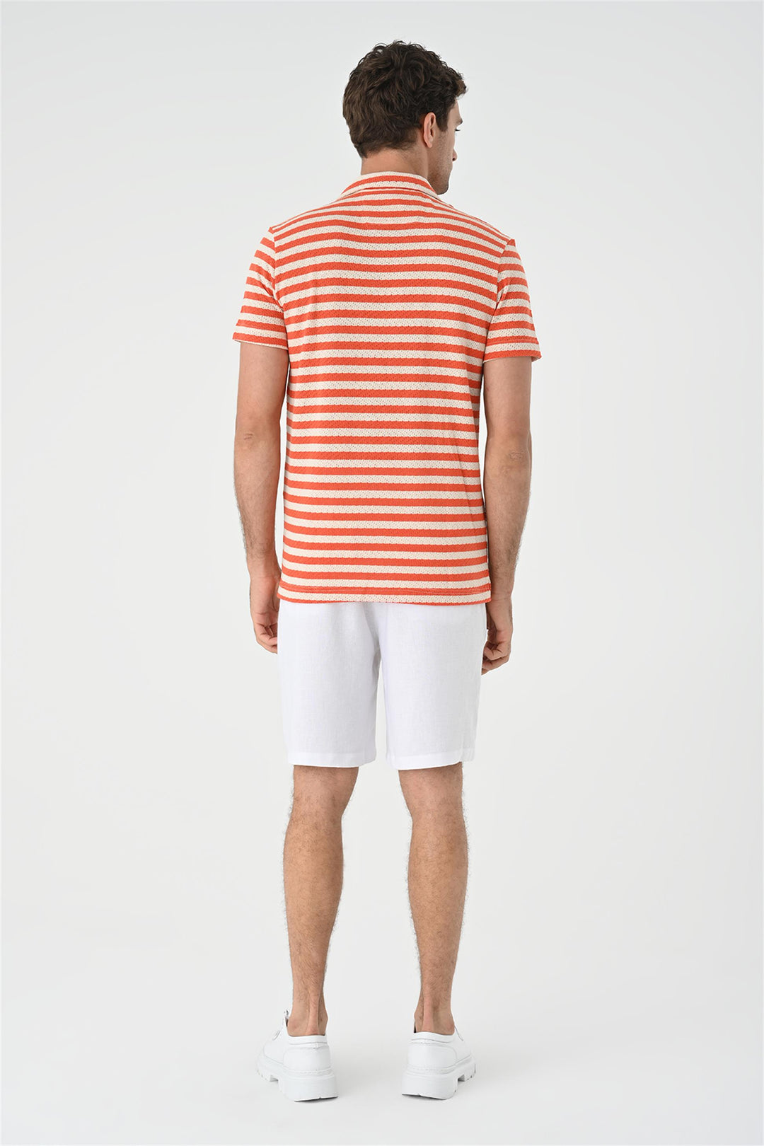ANT Short Sleeve Striped Men's Knitwear Shirt - Santa Catarina Otzolotepec