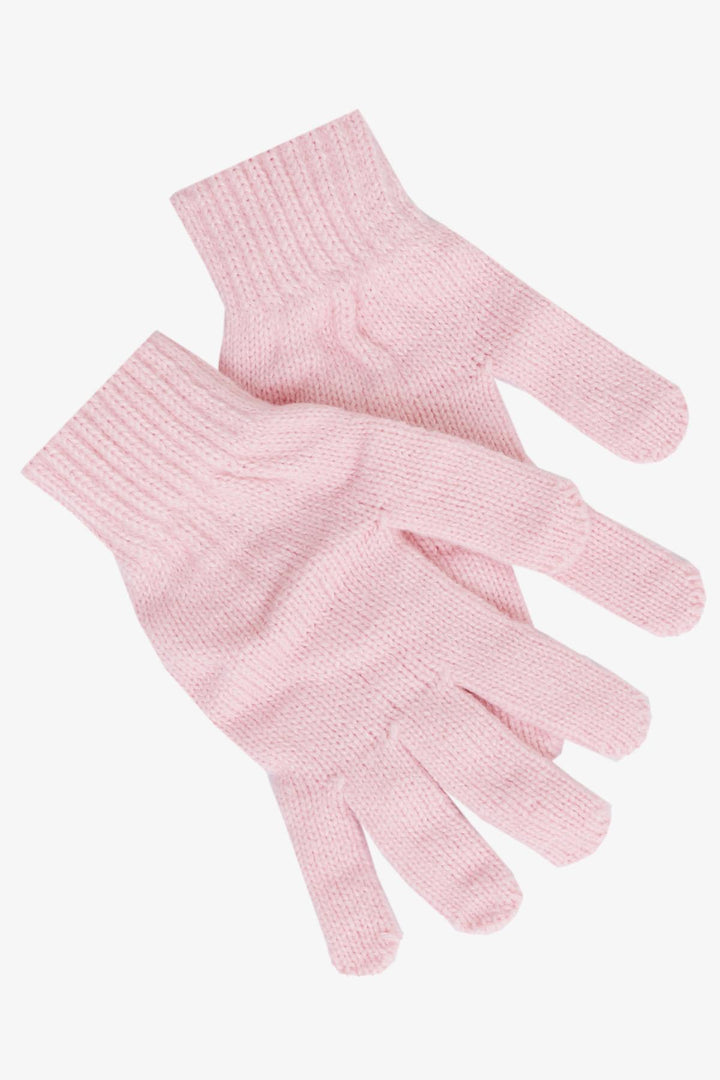 BRE Knitted Girl Child Scarf Hat Set 3 Piece Braided Pom Pom Castle Emblem 4-8 Years, Pink - Delicias