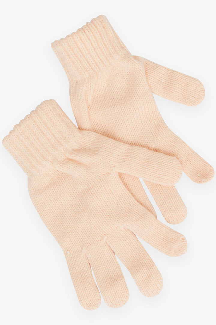 BRE Girls' Scarf Hat Set 3 Piece Armored Pom Pom 4-8 Years, Salmon - Lancaster