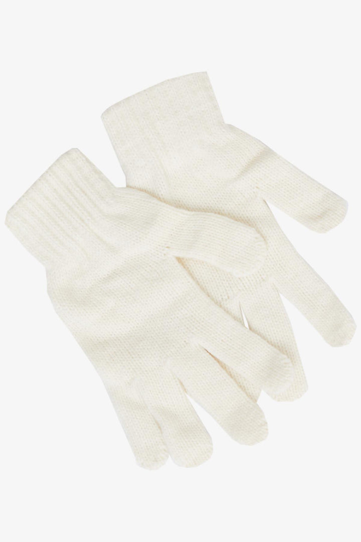 BRE Knitted Girl Child Scarf Hat Set 3 Piece Pearl Pom Pom 4-8 Years, Ecru - Morristown