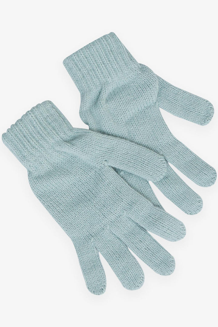 BRE Kitty Girl Child Scarf Hat Set 3 Piece Zigzag Patterned Pom Pom 4-8 Years, Mint Green - Aurora