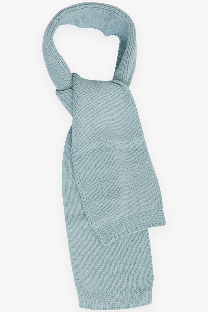 BRE Kitty Girl Child Scarf Hat Set 3 Piece Zigzag Patterned Pom Pom 4-8 Years, Mint Green - Aurora