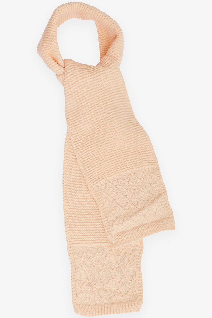 BRE Girls' Scarf Hat Set 3 Piece Armored Pom Pom 4-8 Years, Salmon - Lancaster