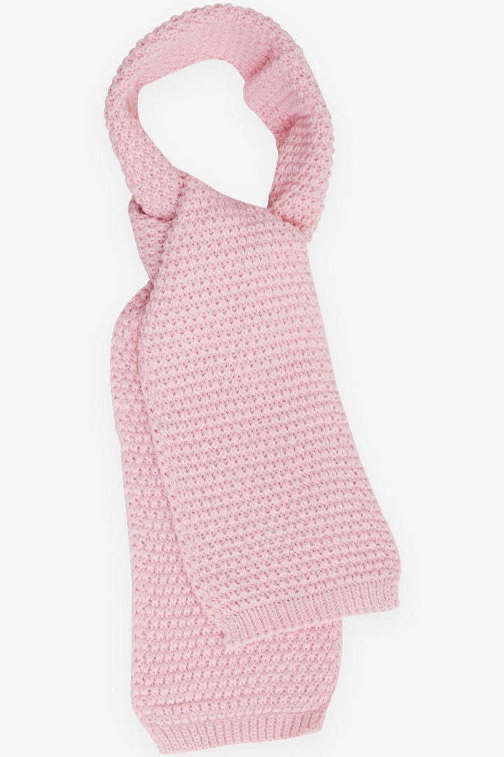 BRE Kitty Girl Child Scarf Hat Set with Crested Pom Pom, 4-8 Years, Pink - Lucerne