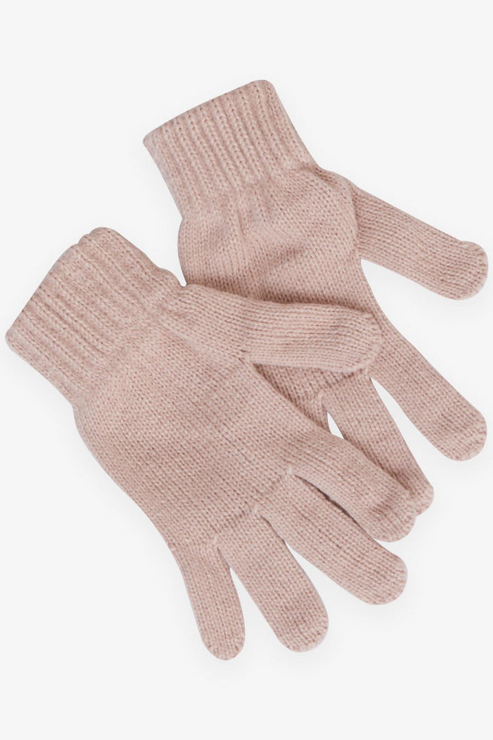 BRE Knitted Girl Child Scarf Hat Set with Crested Pom Pom 4-8 Years, Rose Pink - Châtillon