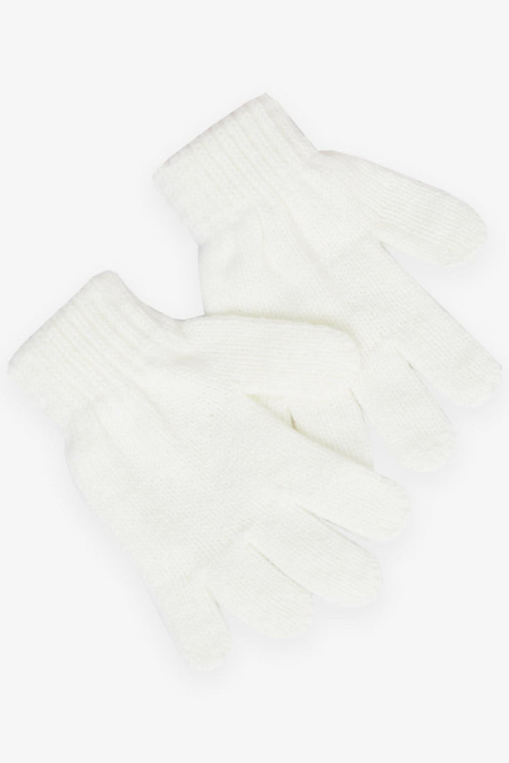 BRE Knitted Girl Child Scarf Hat Set Heart Embroidered Double Pom Pom 1-4 Years, Ecru - Roosendaal