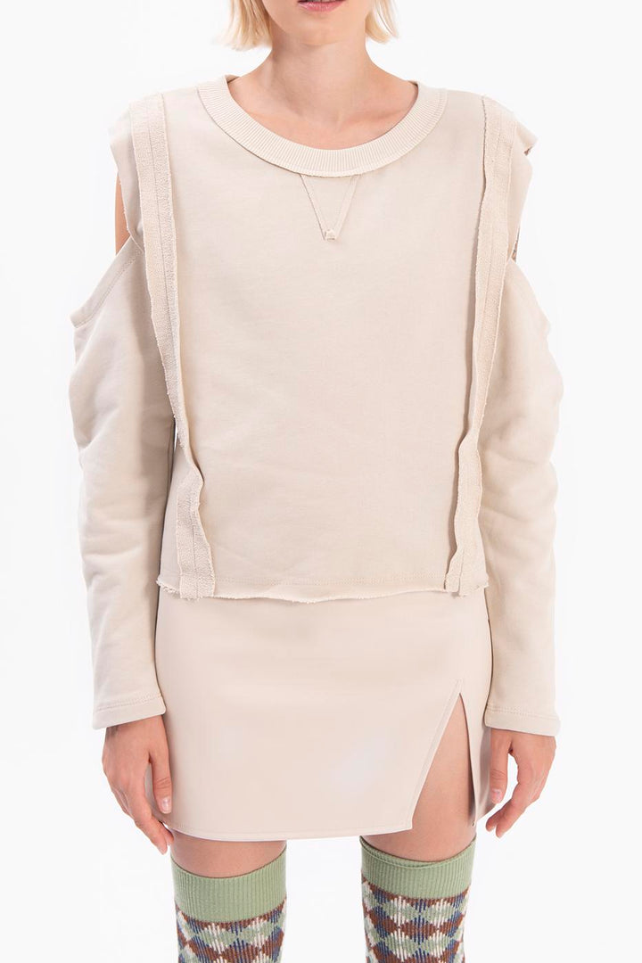 BSL Women Sleeve cut out sweatshirt - Vyshneve