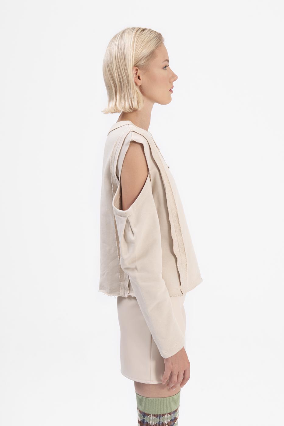 BSL Women Sleeve cut out sweatshirt - Vyshneve