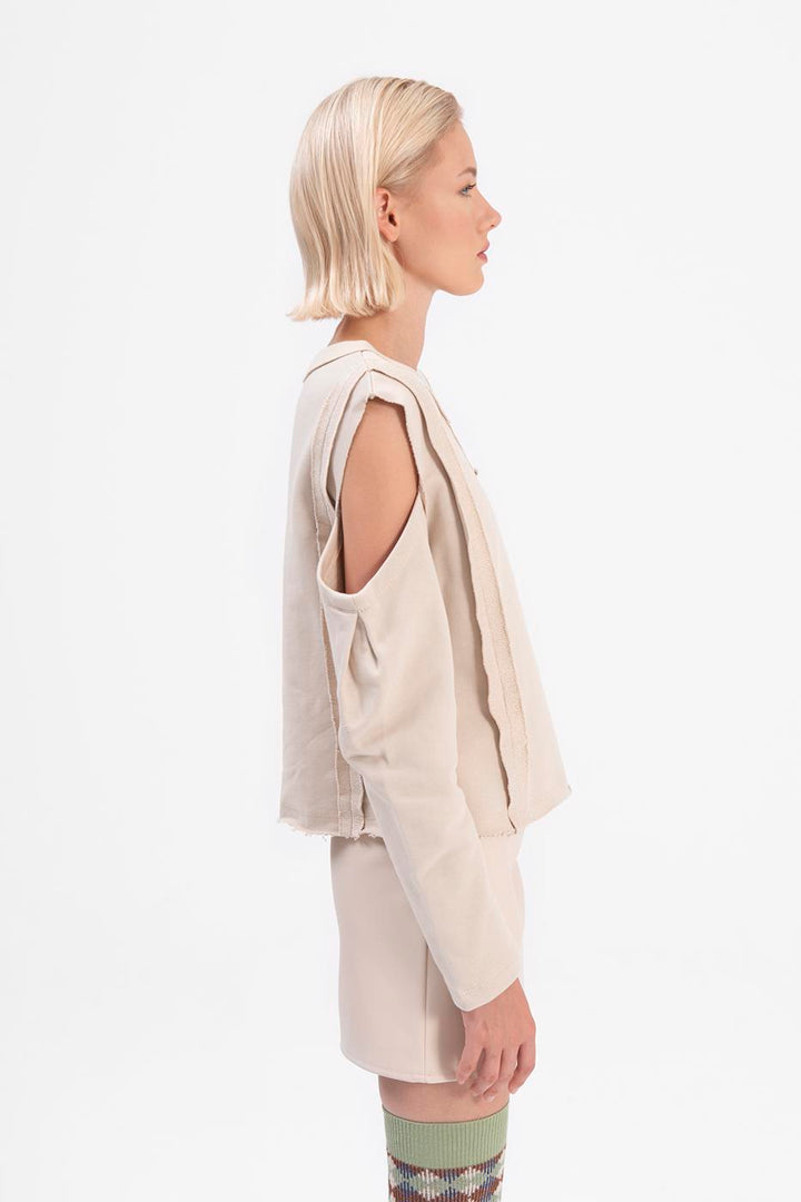 BSL Women Sleeve cut out sweatshirt - Vyshneve