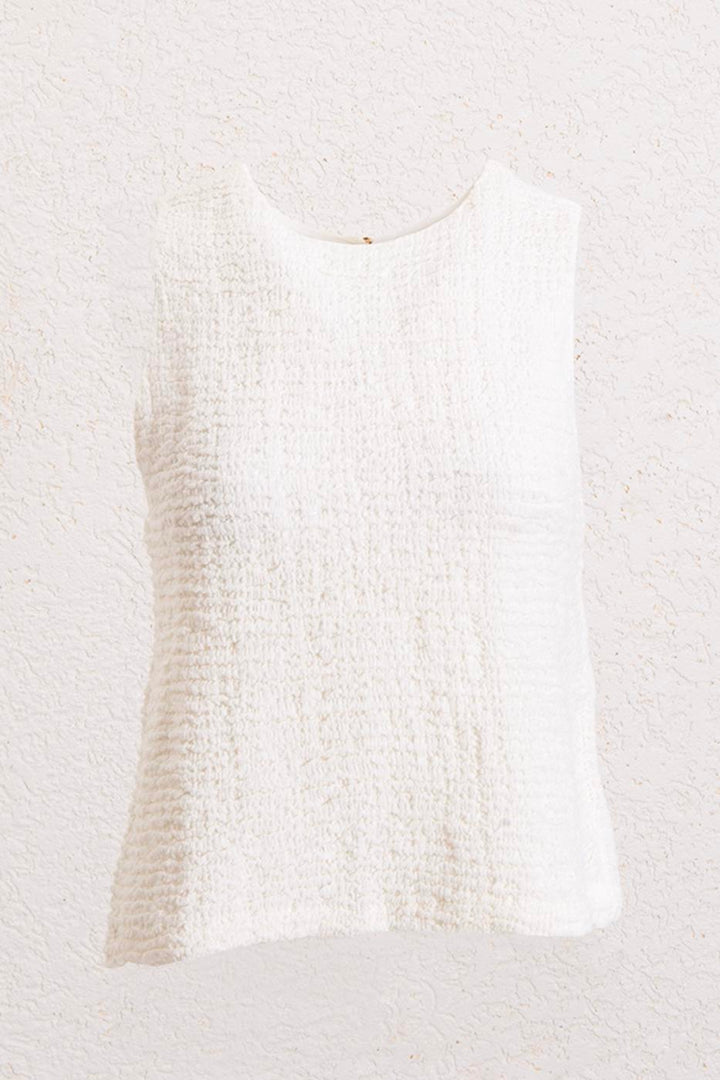 BSL Women Sleeveless Comfortable Textured Blouse - New Braunfels