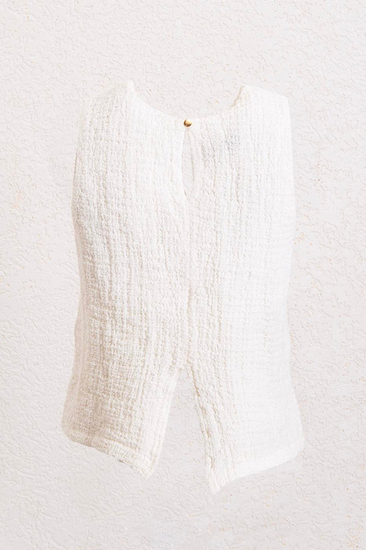 BSL Women Sleeveless Comfortable Textured Blouse - New Braunfels