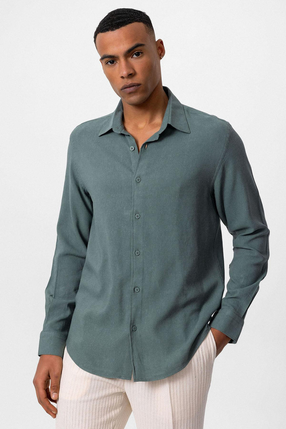 ANT Long Sleeve Linen Shirt - Placentia