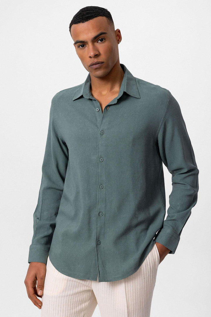ANT Long Sleeve Linen Shirt - Placentia