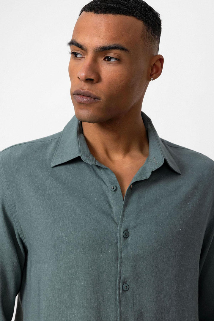 ANT Long Sleeve Linen Shirt - Placentia