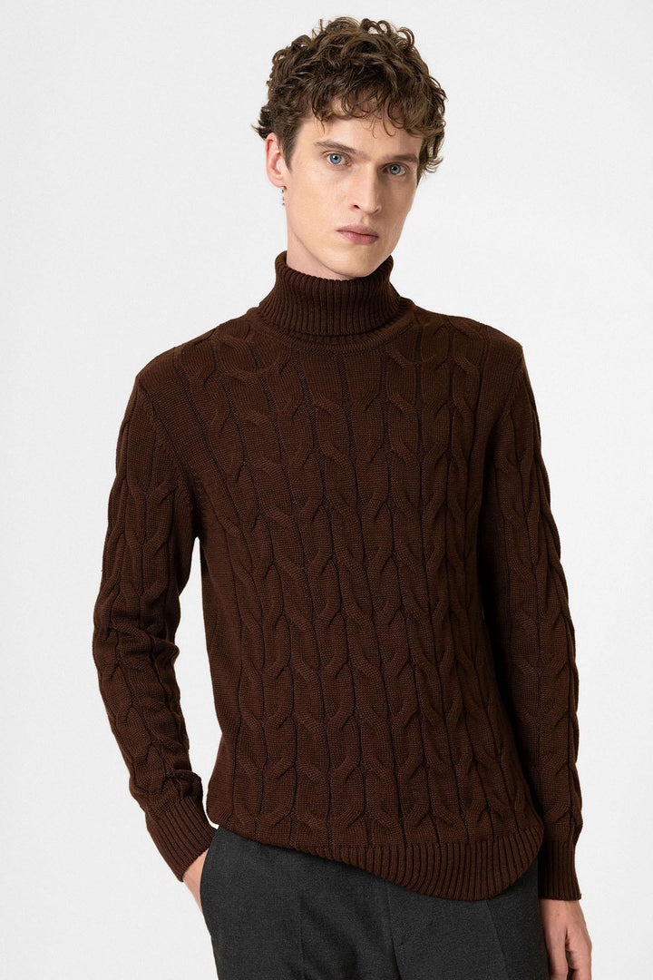 ANT Antioch Village Coffee Hair Braided Men's Sweater - Bowmanville