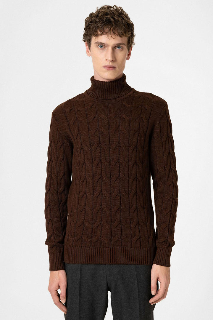 ANT Antioch Village Coffee Hair Braided Men's Sweater - Bowmanville