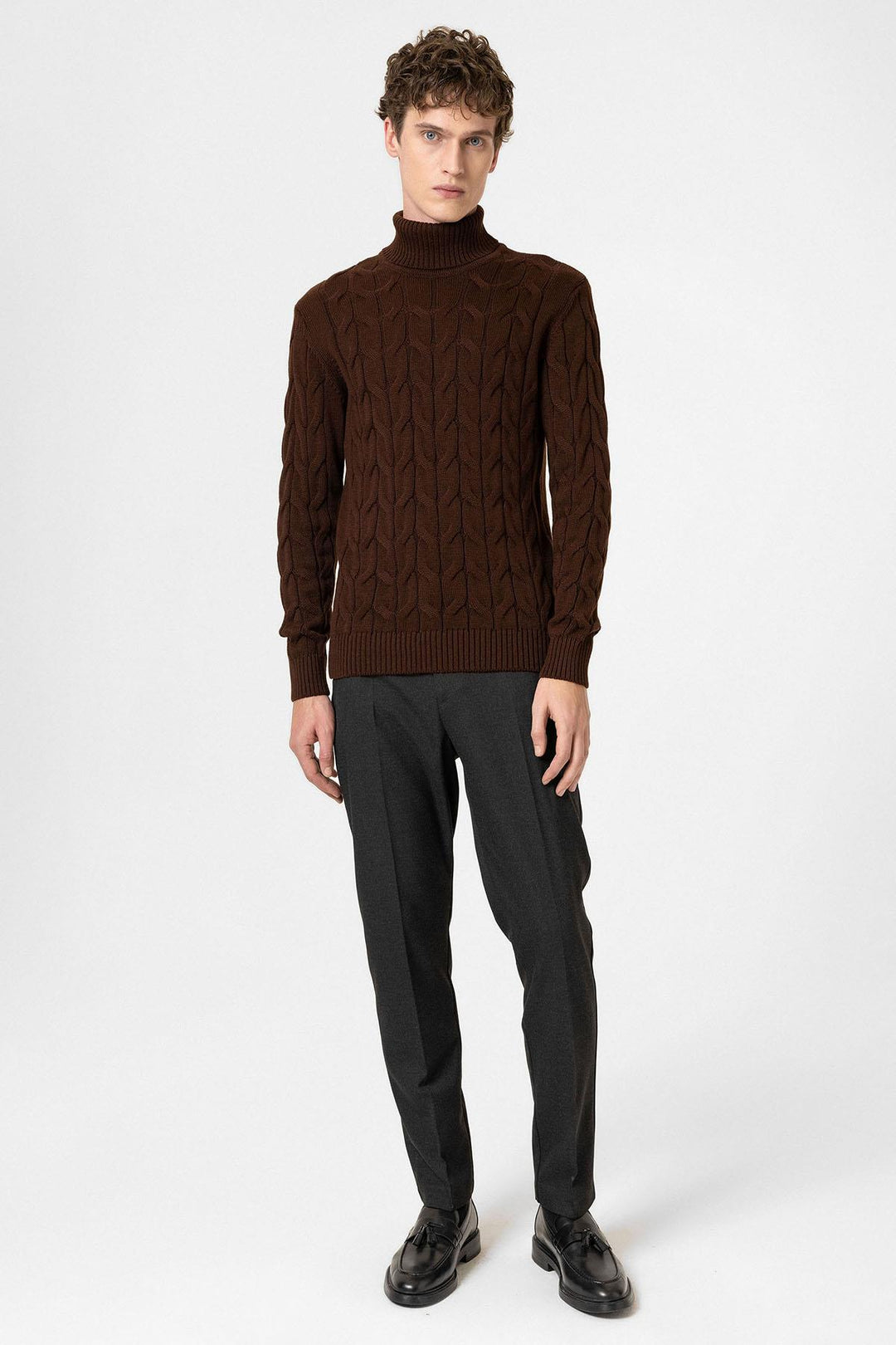 ANT Antioch Village Coffee Hair Braided Men's Sweater - Bowmanville