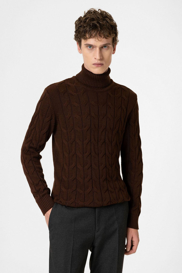 ANT Antioch Village Coffee Hair Braided Men's Sweater - Bowmanville