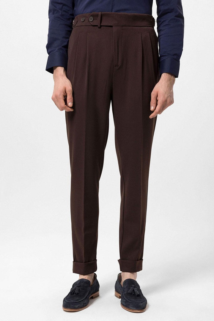 ANT Antioch Village Coffee High Waist Pleated Carrot Fit Men's Pants - Villahermosa