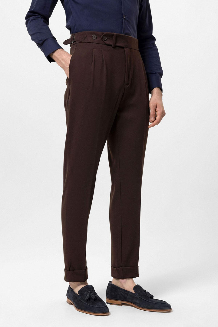 ANT Antioch Village Coffee High Waist Pleated Carrot Fit Men's Pants - Villahermosa