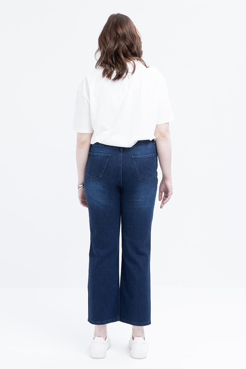 TLD Women Allday Dark Blue Dark Blue Plus Size Lycra Flared Denim Pants - Shrewsbury