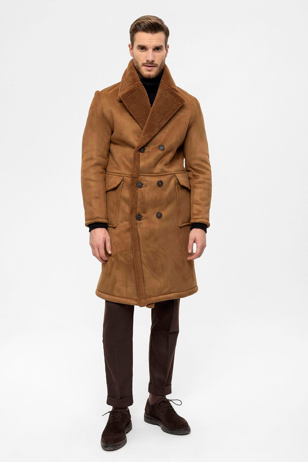 ANT Double Breasted Closure Lining Detailed Men's Coat - Grenoble