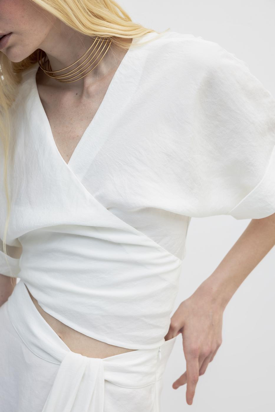 BSL Women Double Breasted Closure Tie Blouse - Telford