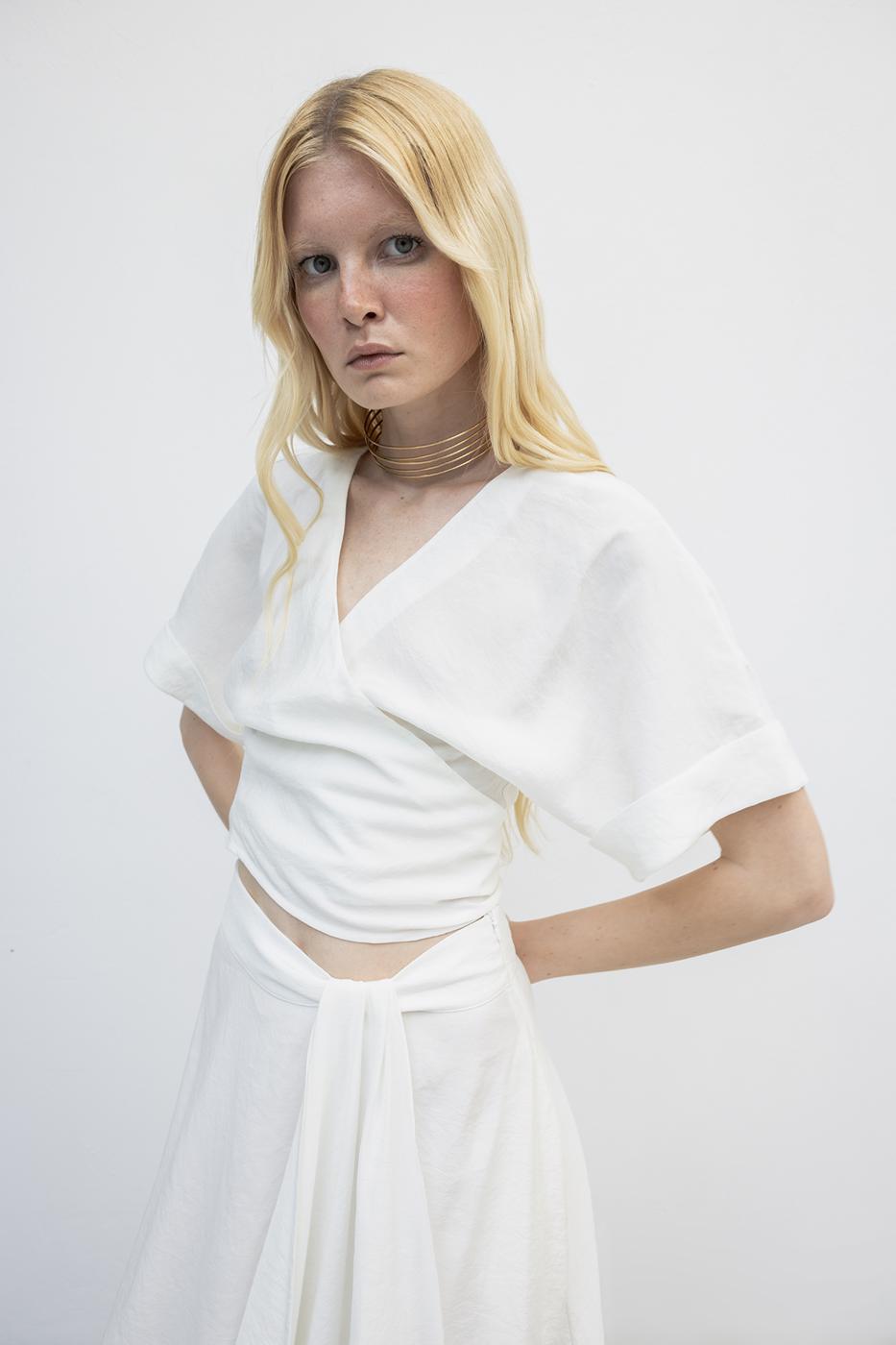 BSL Women Double Breasted Closure Tie Blouse - Telford