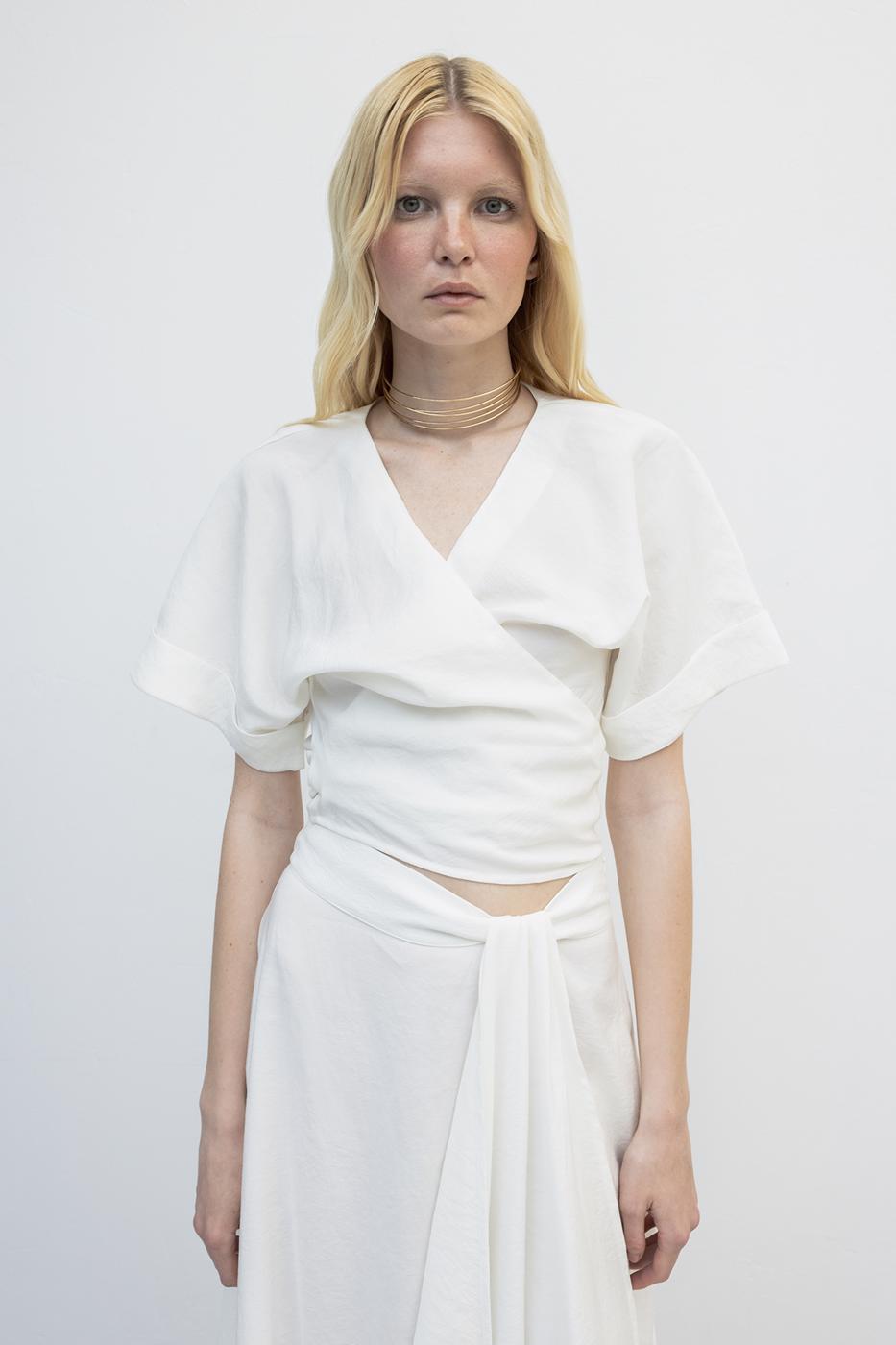 BSL Women Double Breasted Closure Tie Blouse - Telford