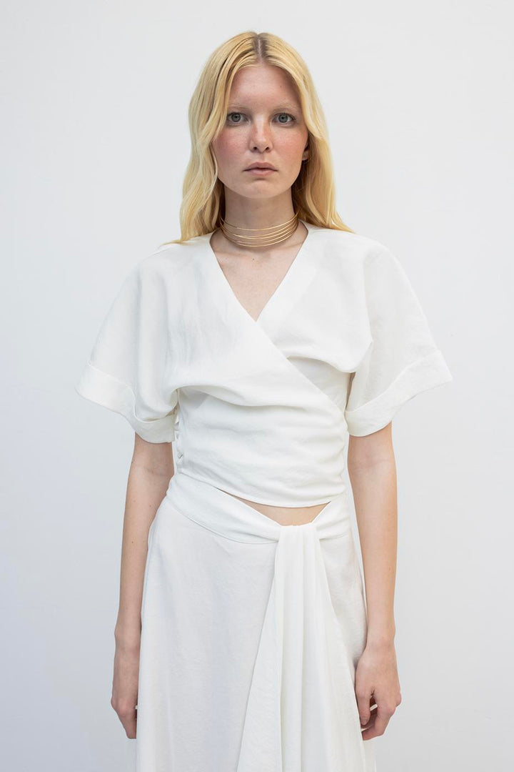 BSL Women Double Breasted Closure Tie Blouse - Telford