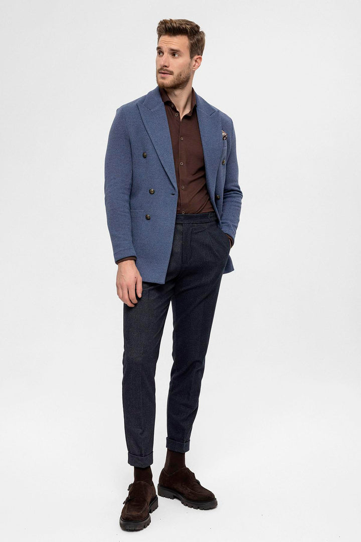 ANT Double-Breasted Knitwear Men's Blazer Jacket - Arcadia