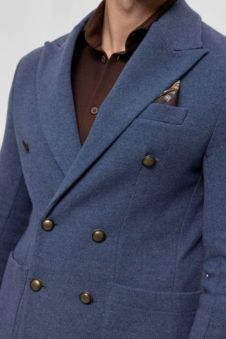 ANT Double-Breasted Knitwear Men's Blazer Jacket - Arcadia