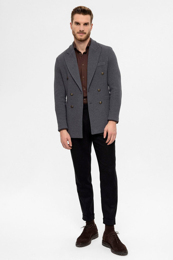 ANT Double-Breasted Knitwear Men's Blazer Jacket - Trento