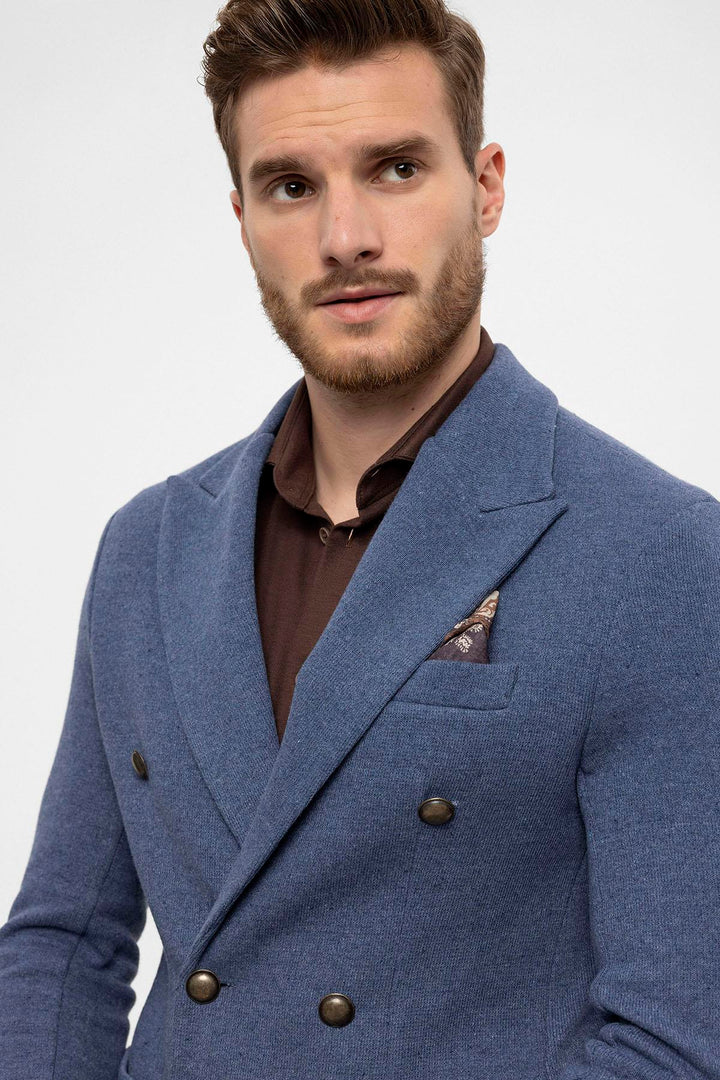ANT Double-Breasted Knitwear Men's Blazer Jacket - Arcadia