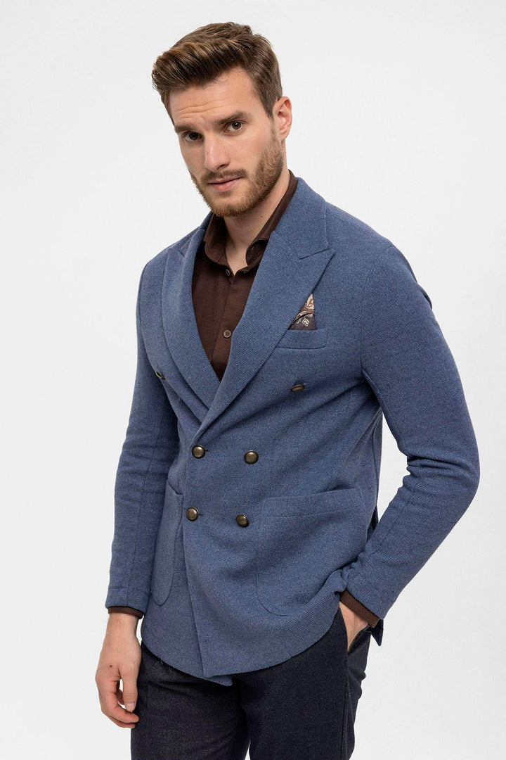 ANT Double-Breasted Knitwear Men's Blazer Jacket - Arcadia