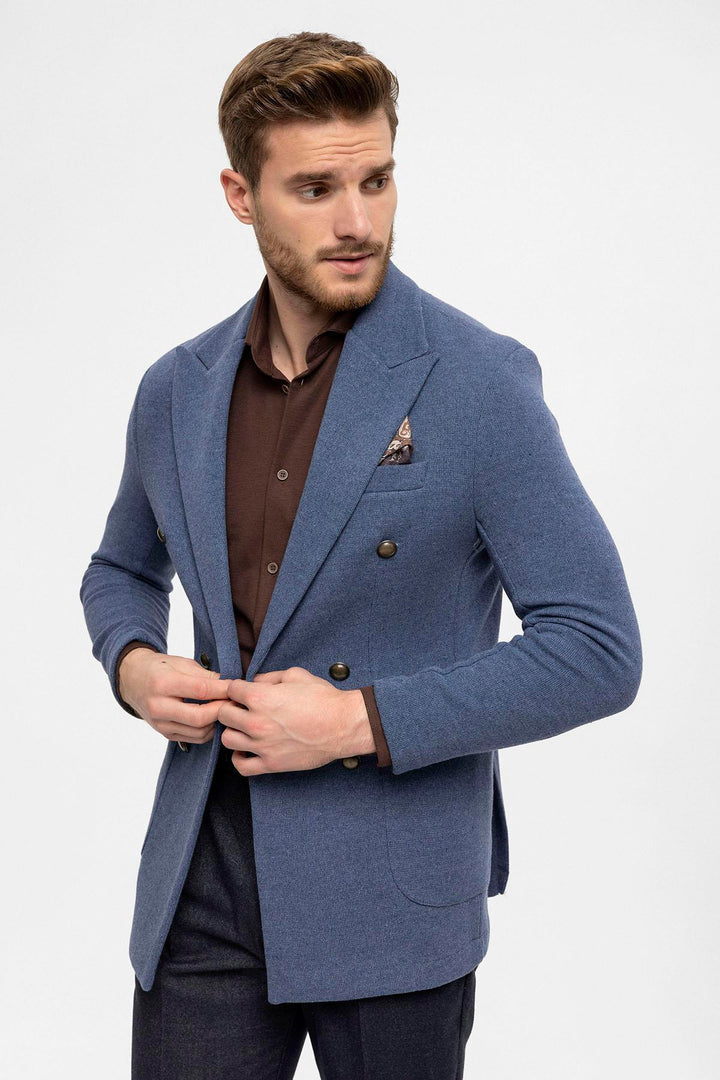 ANT Double-Breasted Knitwear Men's Blazer Jacket - Arcadia