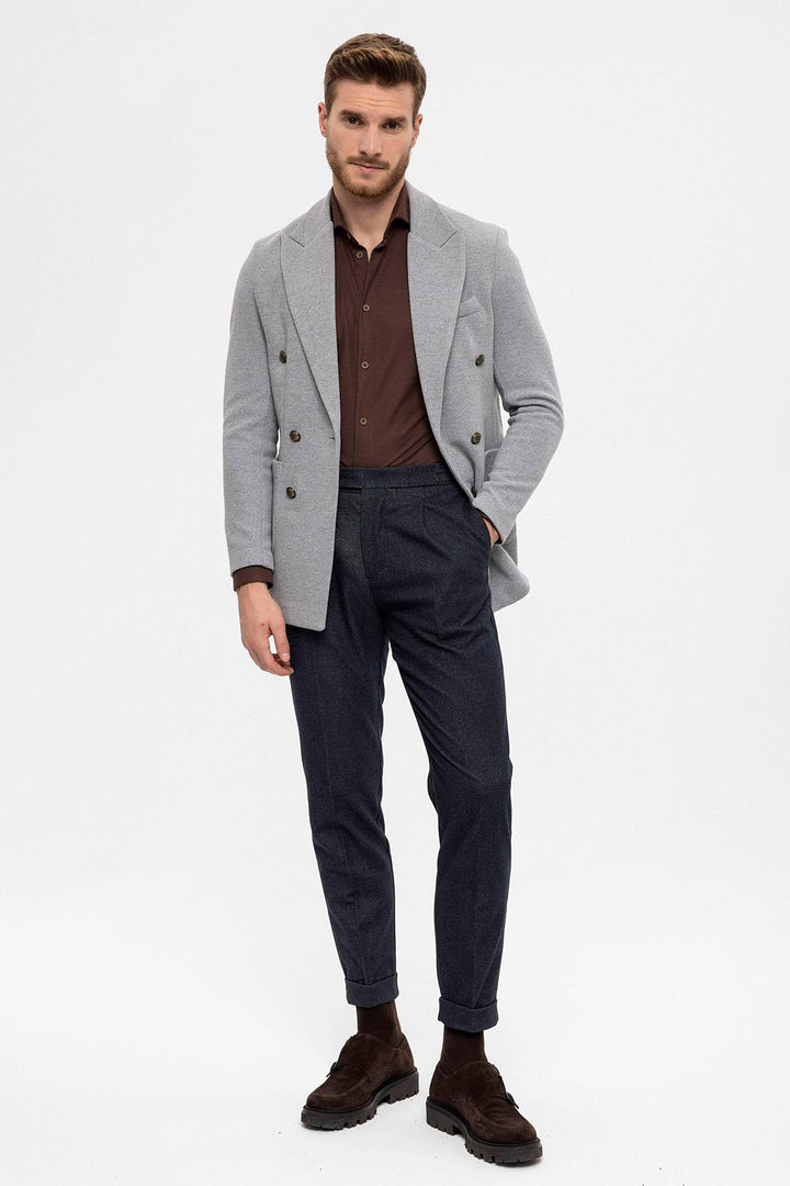 ANT Double-Breasted Knitwear Men's Blazer Jacket - Abrantes