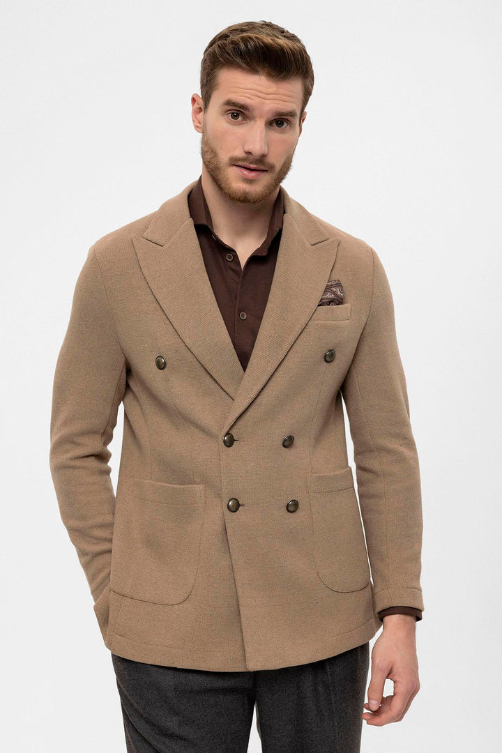 ANT Double-Breasted Knitwear Men's Blazer Jacket - Reims