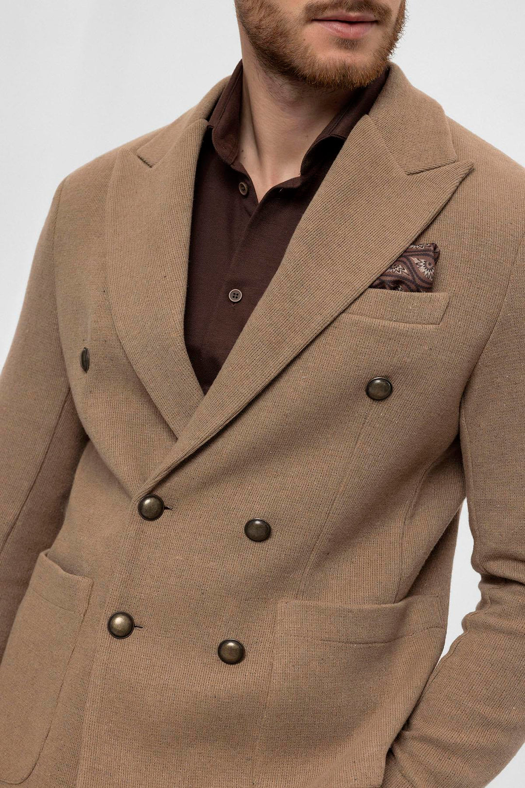 ANT Double-Breasted Knitwear Men's Blazer Jacket - Reims