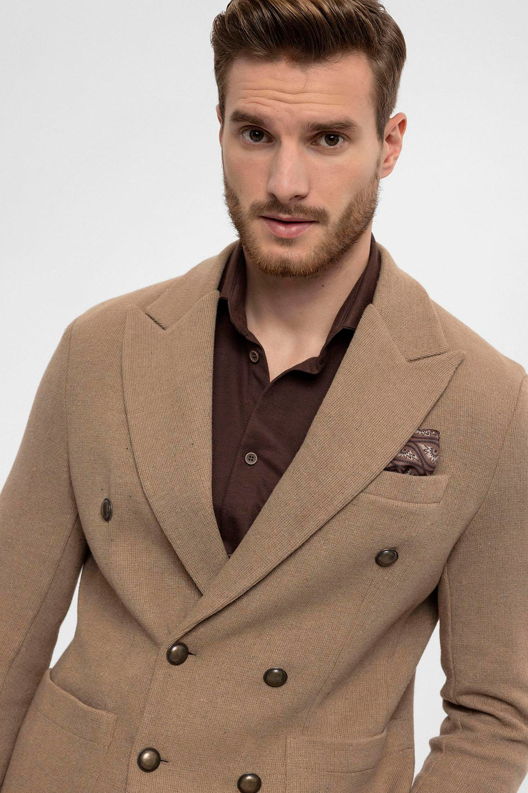 ANT Double-Breasted Knitwear Men's Blazer Jacket - Reims
