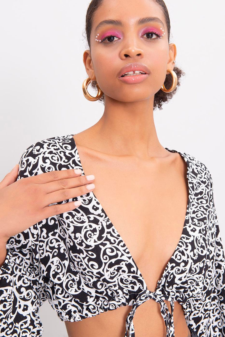 BSL Women Cowl Neck Crop Blouse - Arles