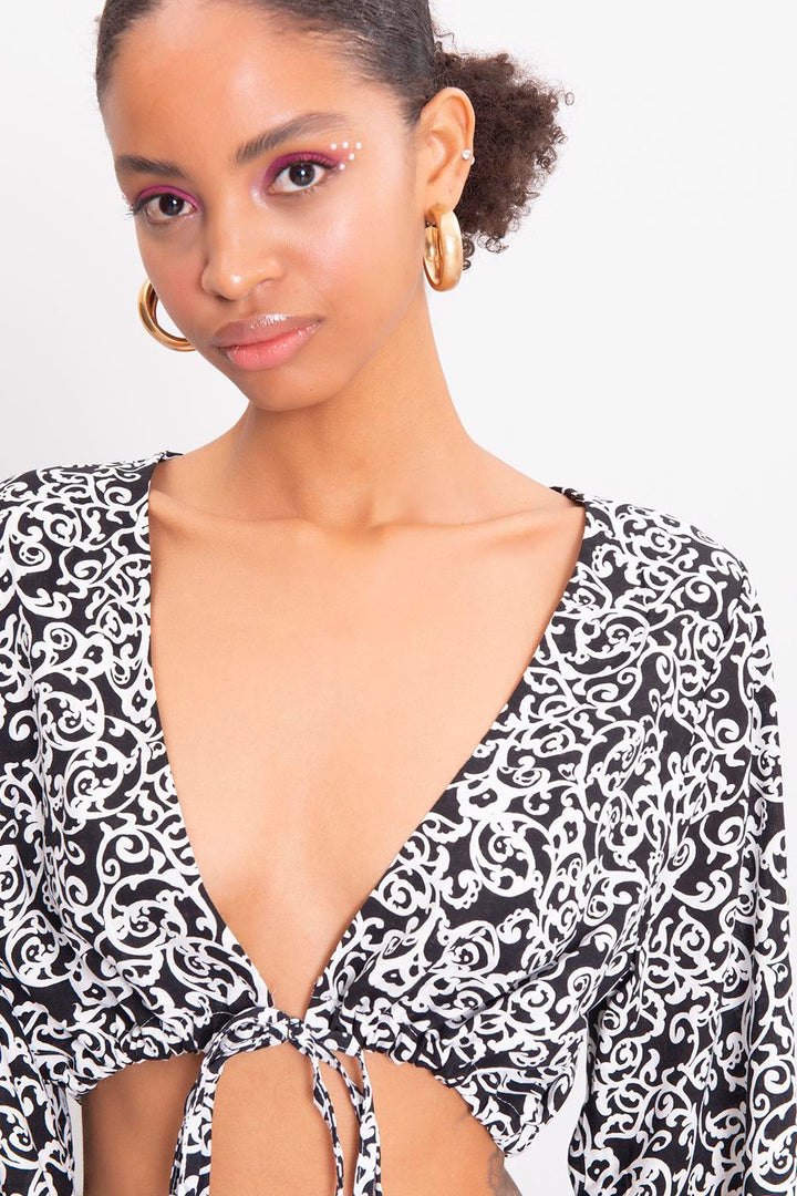 BSL Women Cowl Neck Crop Blouse - Arles