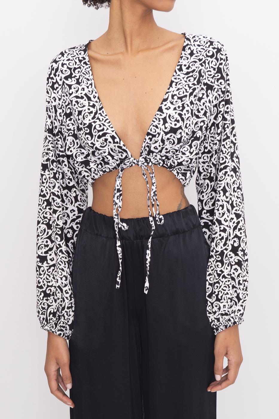 BSL Women Cowl Neck Crop Blouse - Arles