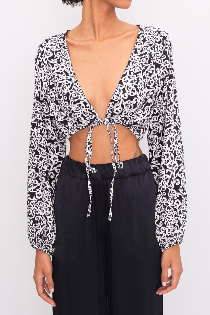 BSL Women Cowl Neck Crop Blouse - Arles