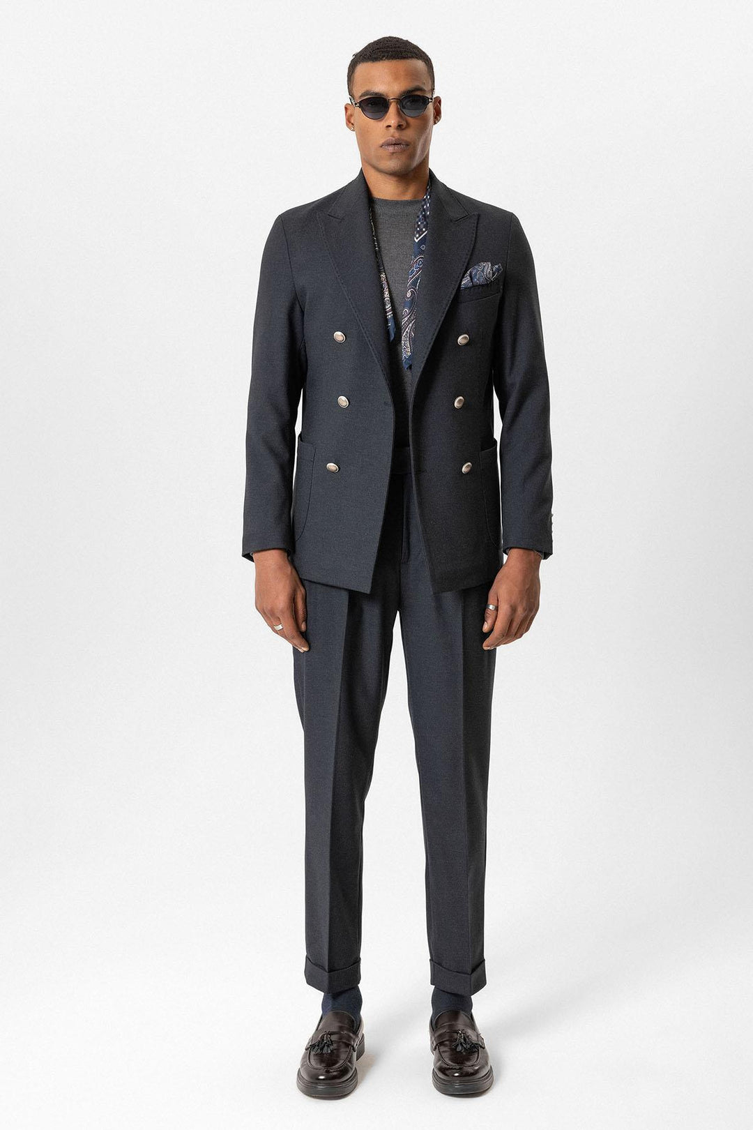 ANT Antioch Navy Unlined Double-Breasted Men's Blazer Jacket - University City